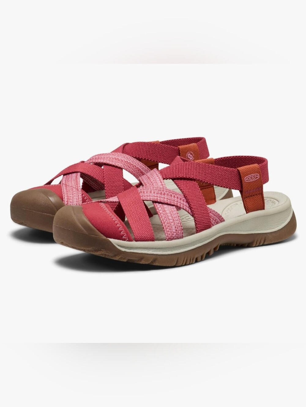 KEEN Whisper Lattice Strappy Lightweight Closed Toe Sandal in Garnet Size 10